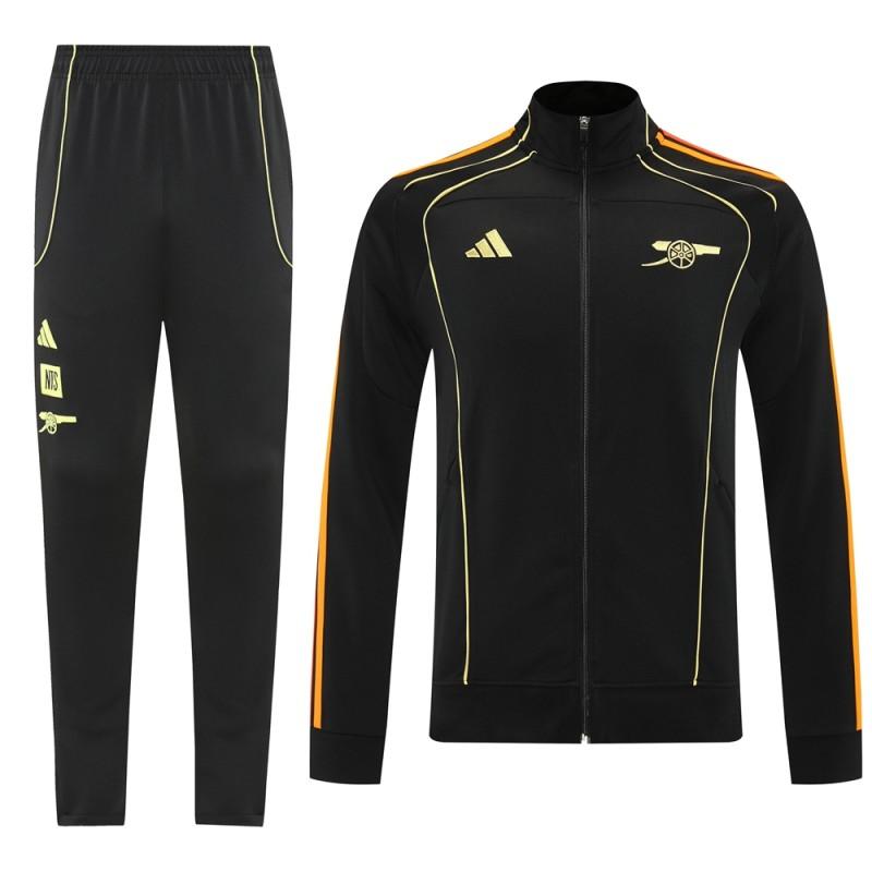 25/26 Arsenal Black Full Zipper Jacket + Long Pants