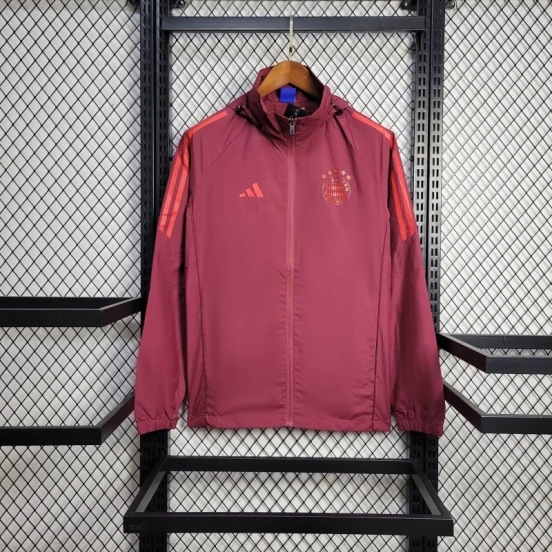 25/26 Bayern Munich Jacket Wine Windbreaker