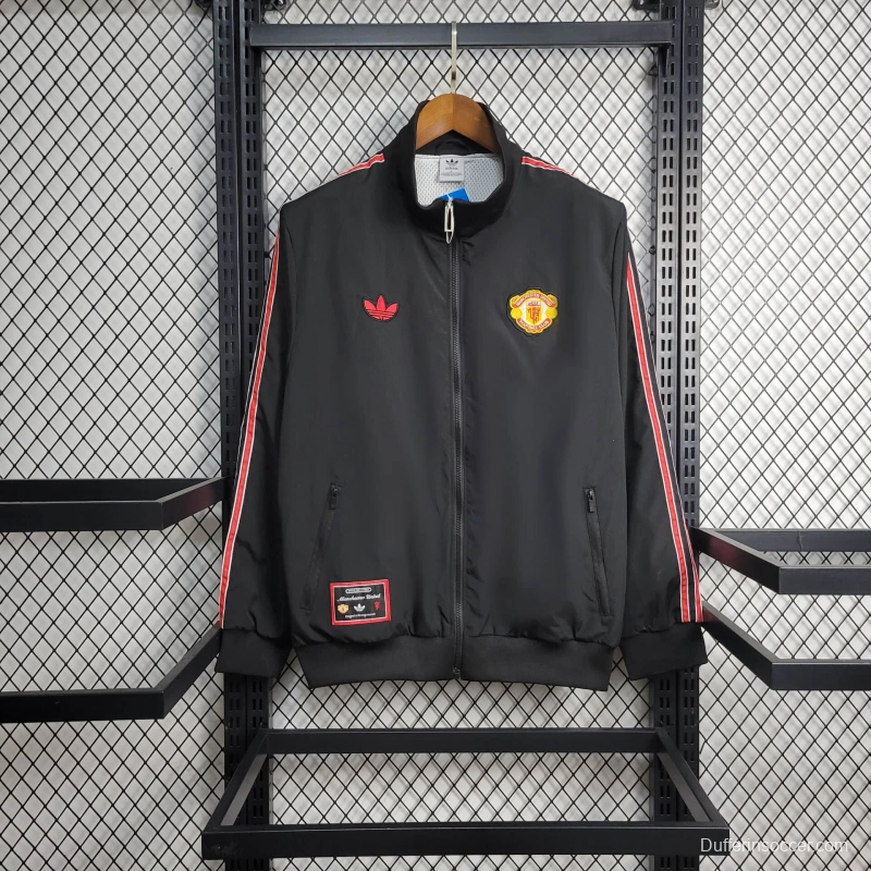 25/26 Manchester United Jacket Black Windbreaker