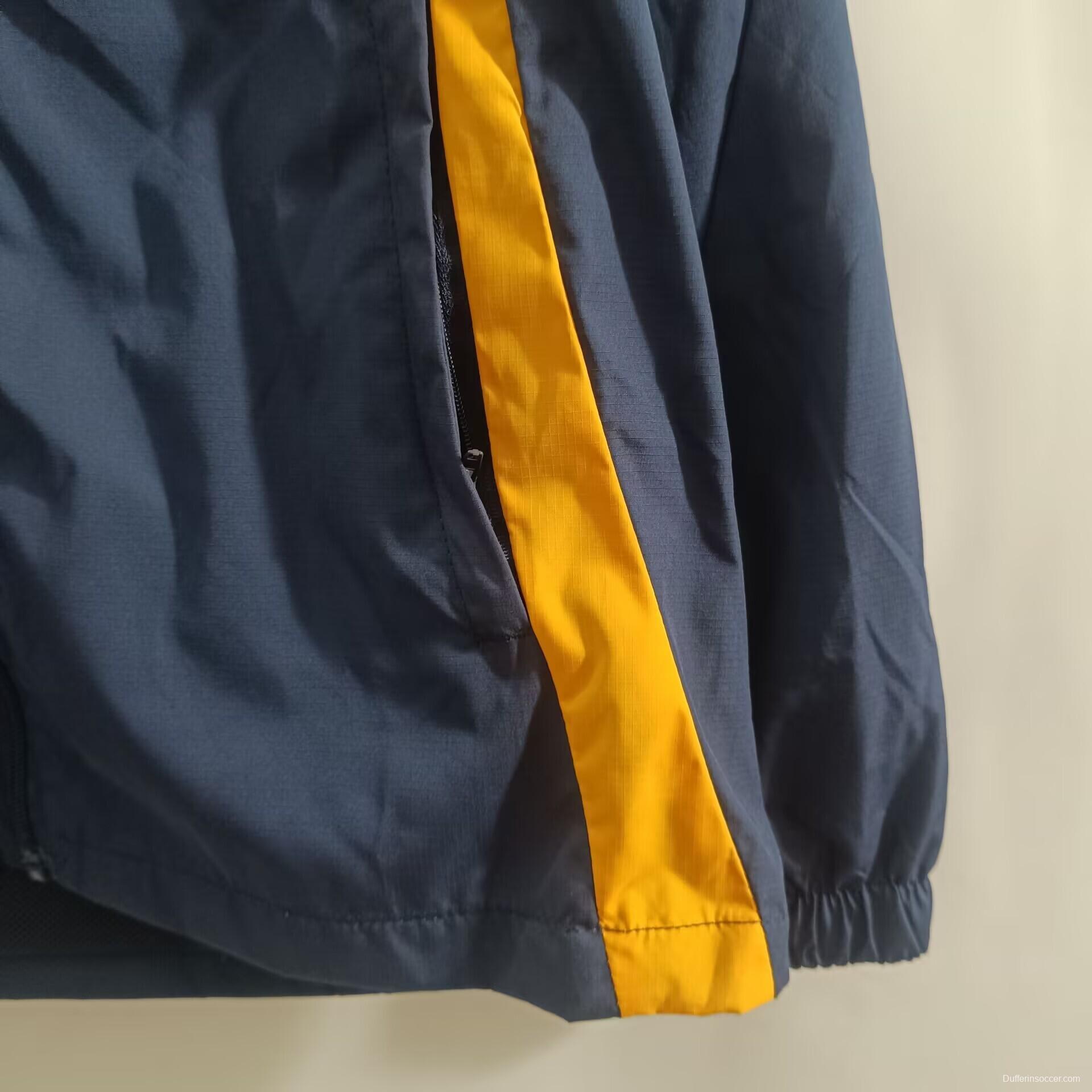 25/26 Real Madrid Blue Mid-length Windbreaker Jacket