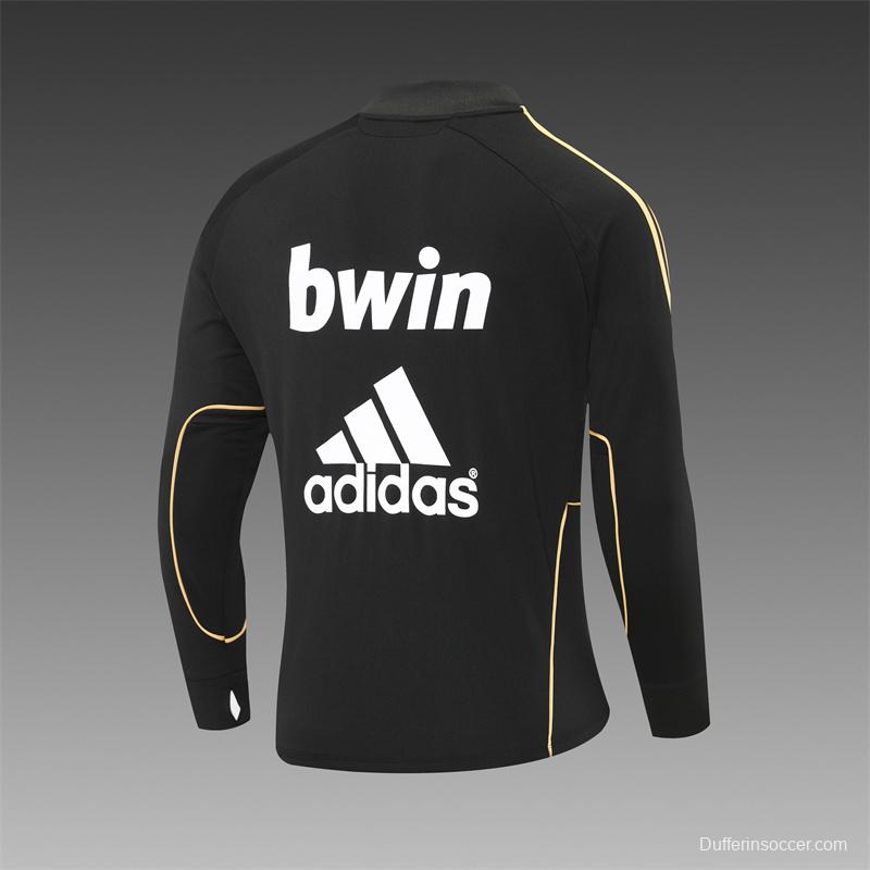 Retro 11/12 Real Madrid Black Half Zipper Jacket