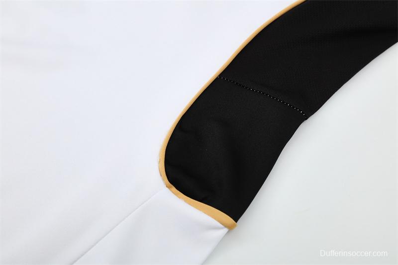 Retro 11/12 Real Madrid White Half Zipper Jacket+Long Pants