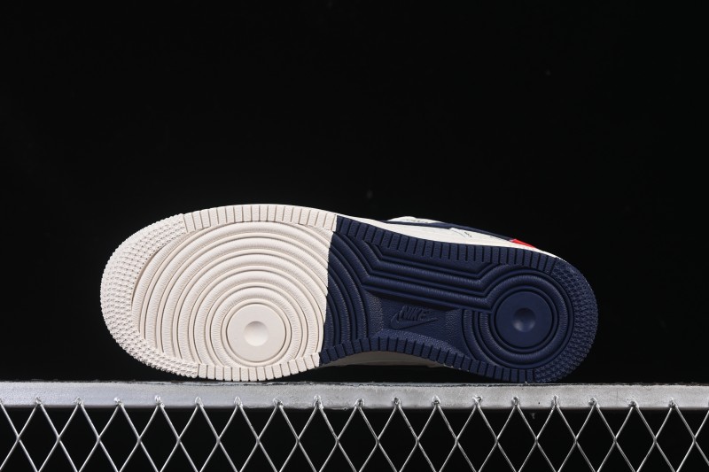 Nike Air Force 1 '07 Low LV Collaboration Print Light Blue Swoosh Casual Sneakers - MZ9588-817