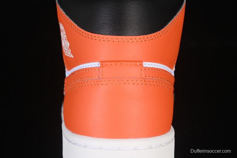 Nike Air Jordan 1 Mid AJ1 Black White Orange - DQ8426-801