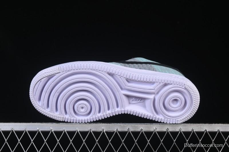 Nike Air Force 1'07 Low Flyknit Black Green Casual Sneakers - CI0051-600