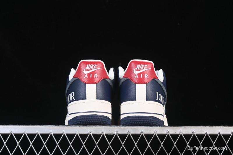 Nike Air Force 1 '07 Low Dior Collaboration White Blue Gray Hook Casual Sneakers - XD2588-603