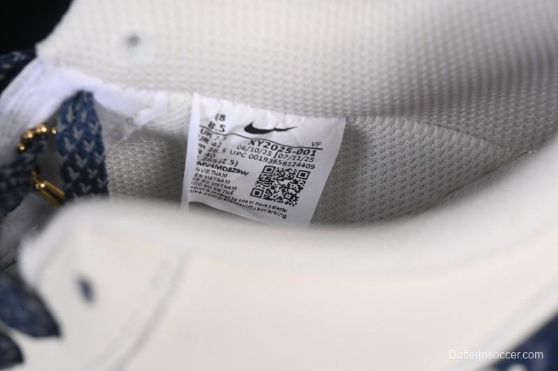 Nike Air Force 1'07 Low Supreme Co-branded Ripple Beige Blue Casual Skate Shoes - XY2025-001