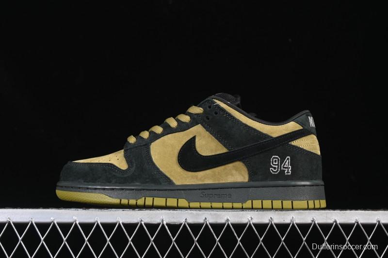 Nike Supreme x Dunk SB Dunk Low Brown Yellow Low-Top Casual Skate Shoes - HQ8487-300