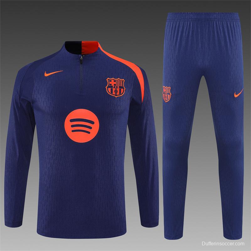 Player Version 25/26 Barcelona Royal Blue T90 Half Zipper Jacket+Long Pants