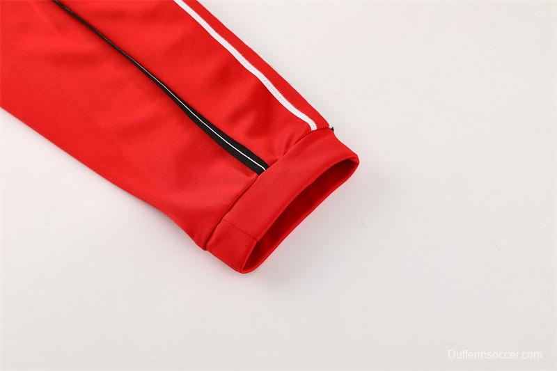 Retro 98/99 Manchester United Black Half Zipper Jacket+Long Pants