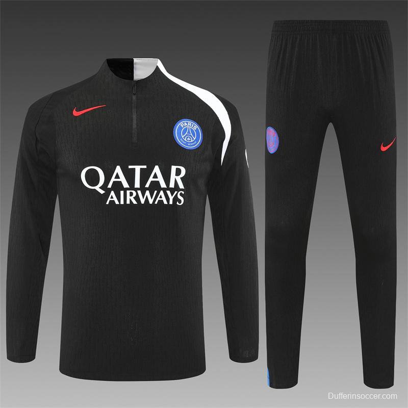 Player Version 25/26 PSG Black T90 Half Zipper Jacket+Long Pants