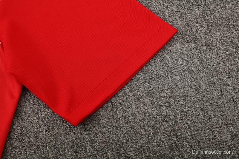 25/26 Atletico Madrid Red/White Stripe Short Sleeve+Shorts