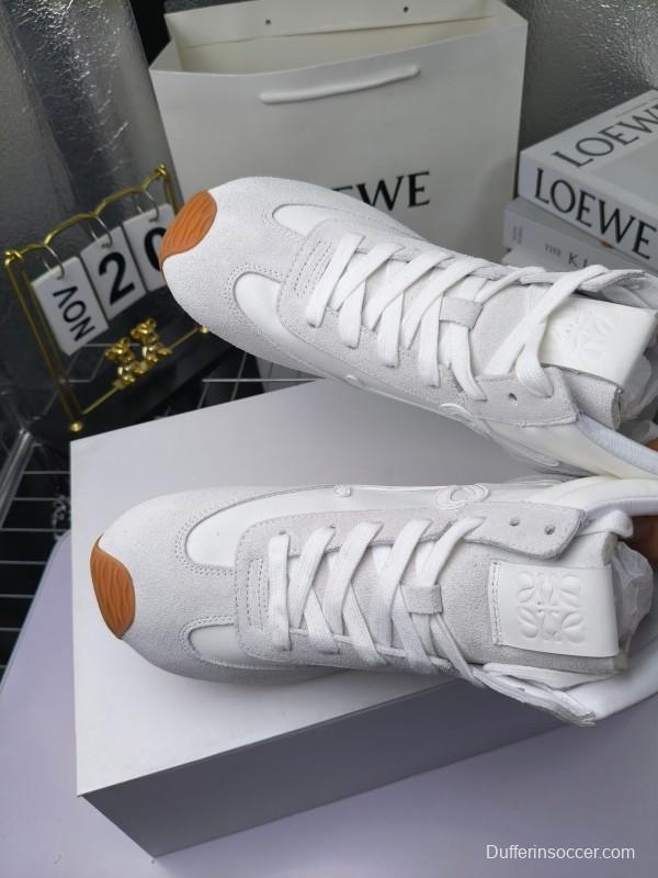 LOEWE High-Top German Training Sneakers Retro Fashion Casual White Shoes - LY00330