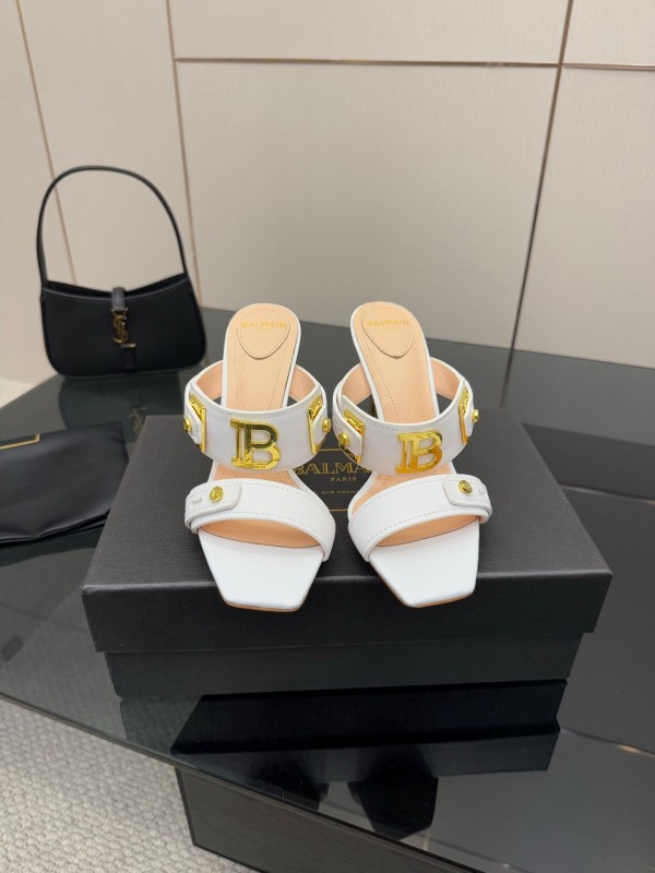 Balmain 2025 SS Metal Heel High Heel Sandals - KFY00320