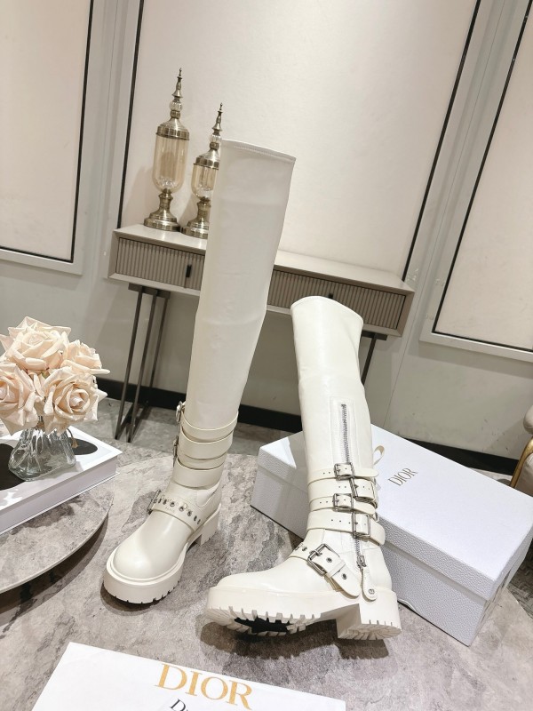 Dior 2025/SS Punk Strap Knee High Boots - KFY00500