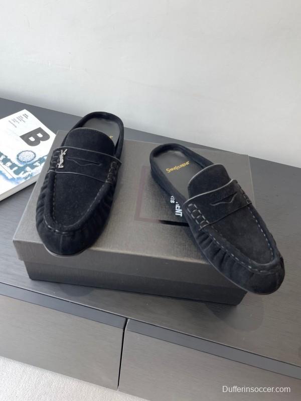 Saint Laurent Classic Loafer Mule Flat Shoes - KFY00320