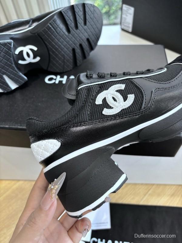 Chanel 2025 SS New Arrival High-Heel Two-Tone Casual Sneakers - KFY00320