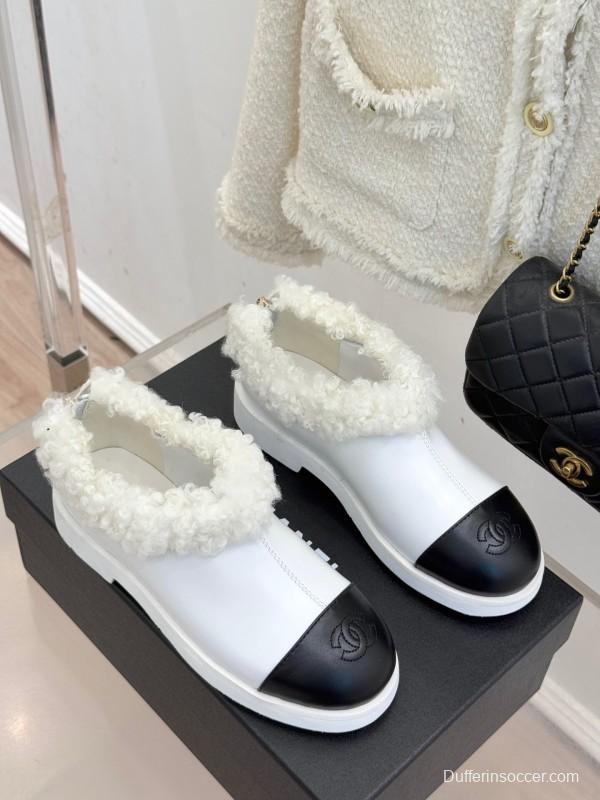 Chanel 25K Series Two-Tone CC Fur Snow Boots - KFY00270