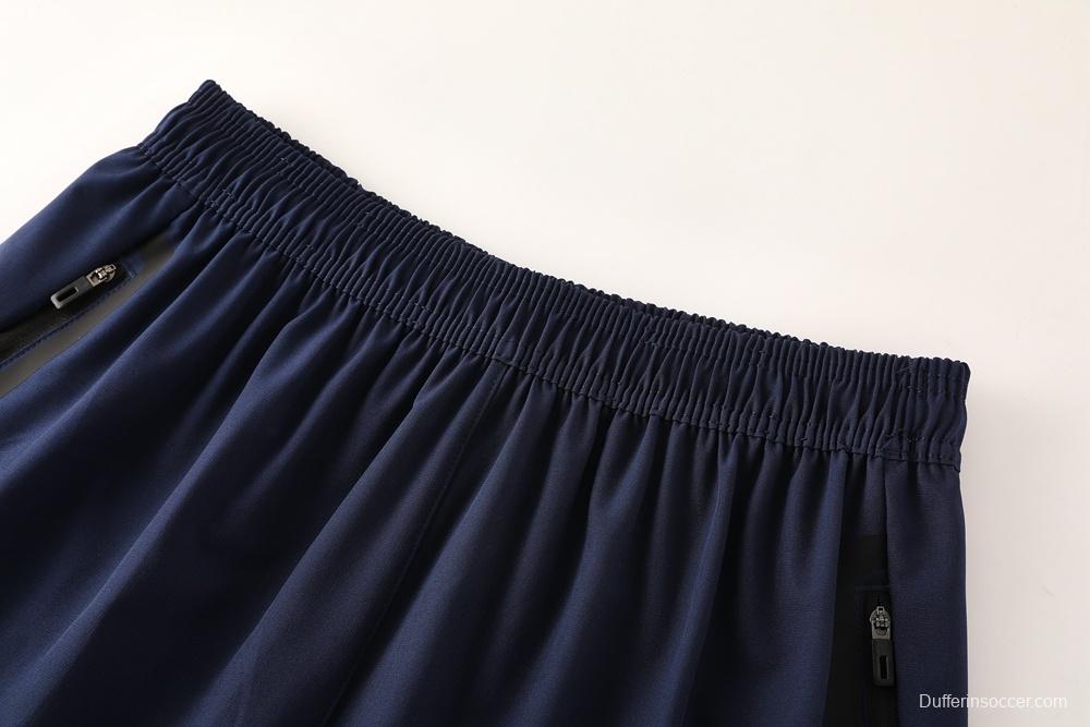 2025 Adidas Royal Blue Half Zipper Jacket+Long Pants S-2XL