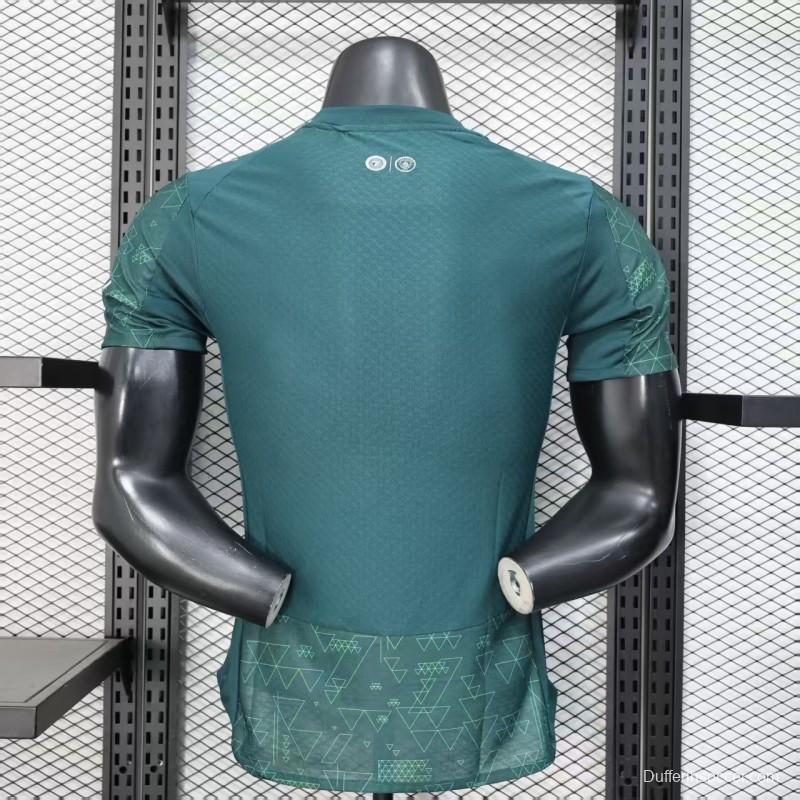 25/26 Player Version  Manchester City Third Dark Green with Geometric Triangle Pattern Jersey