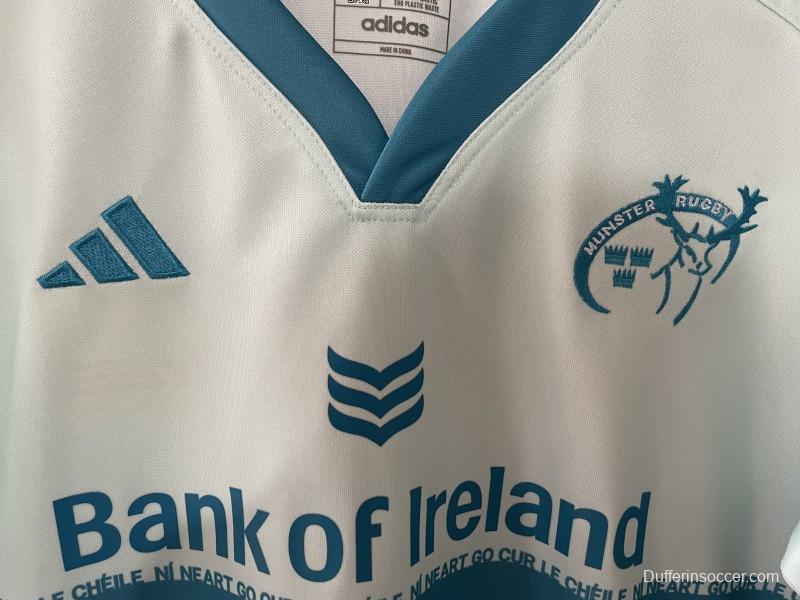 24/25 Munster Light Blue with Teal Hoops and Irish Text Third Jersey