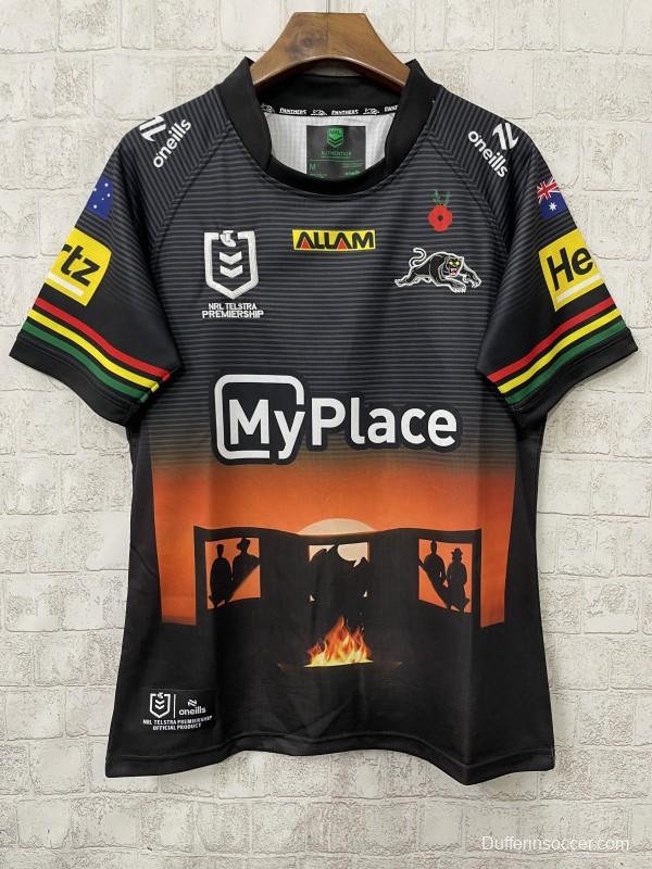 25/26 Penrith Panthers Black with ANZAC Commemoration Design Jersey