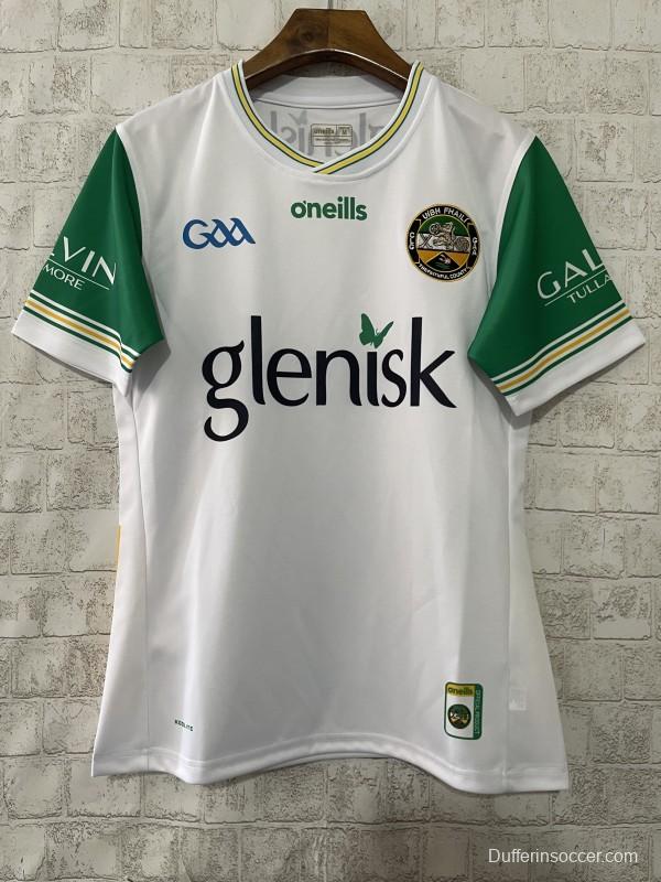 25/26 Offaly GAA White with Green Trim Away Jersey