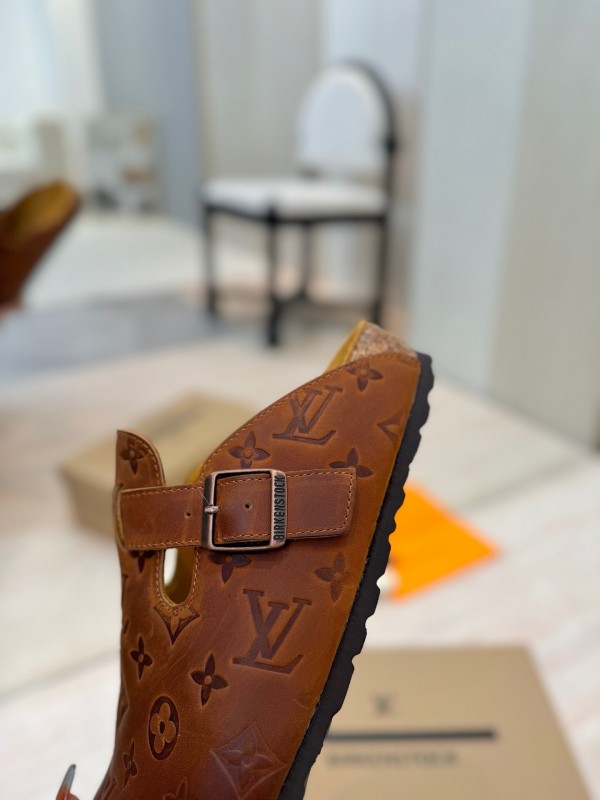 Louis Vuitton Louis Vuitton × BIRKENSTOCK Boston Closed-Toe Soft Sole Mule Slippers - KFY00300