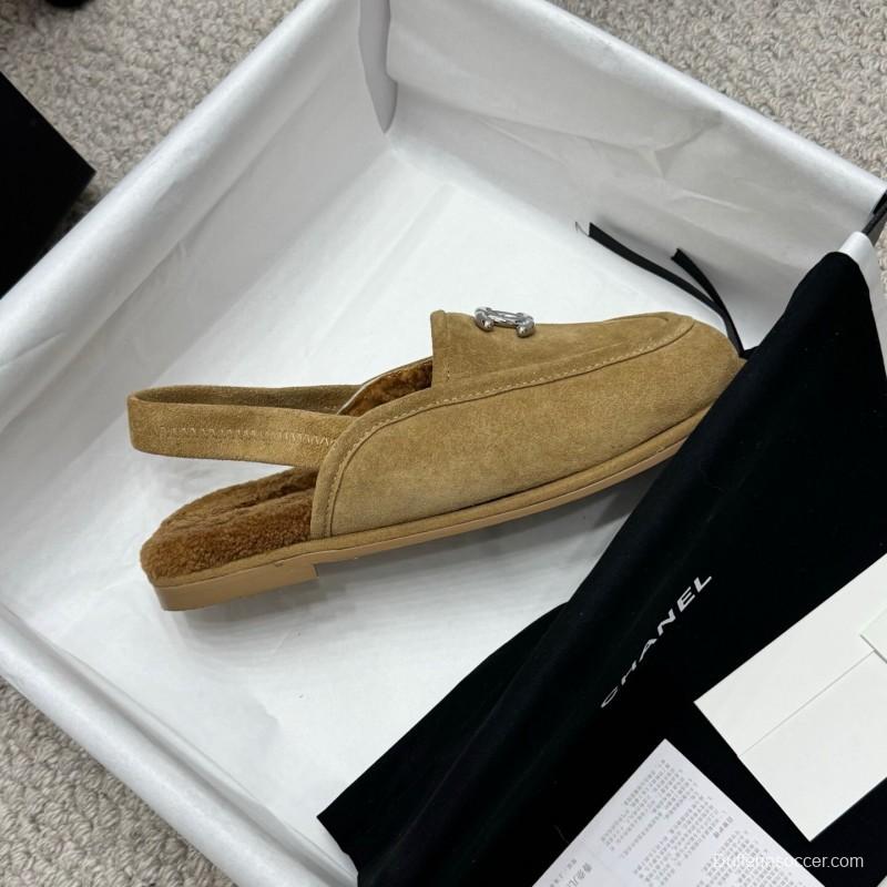 Chanel 2025/SS Teddy Fur Loafers with Double C Logo - KFY00300