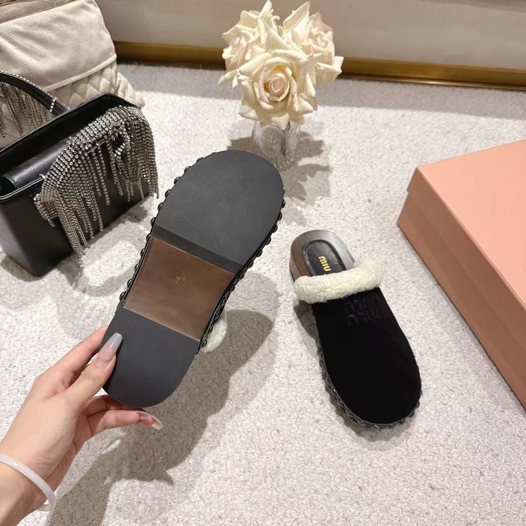 Miu Miu Cotton Shoes Sandals 2025 SS New Season Unique Washing Craft - LY00260