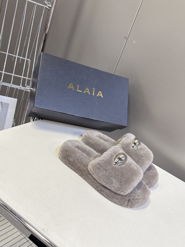 ALAÏA Fall/Winter 2025 Latest Fur Slippers - KFY00230