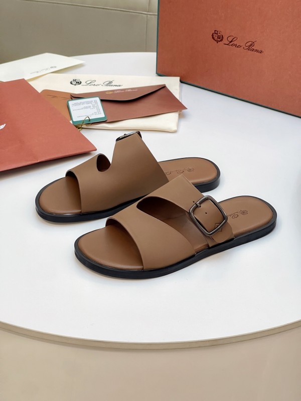 Loro Piana 2025 SS Men's Spring Summer Slippers with High-Quality Stitching and Comfortable Sole - AS00250