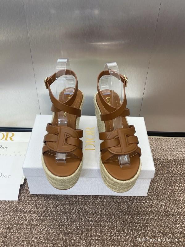 Dior D-Club Jelly Color Hollow Layered Cross Strap Platform High Heel Women's Shoes - KFY00290