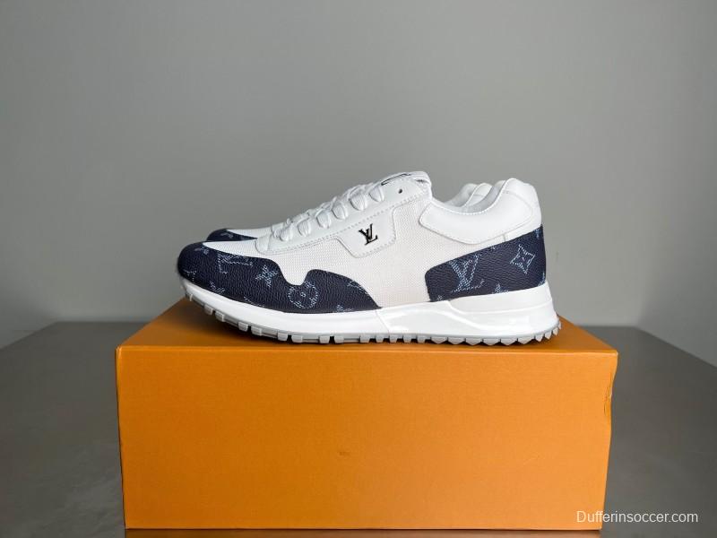 Lv Run Away Leather Round Toe Lace-Up Low Top Casual Shoes Men's - YC