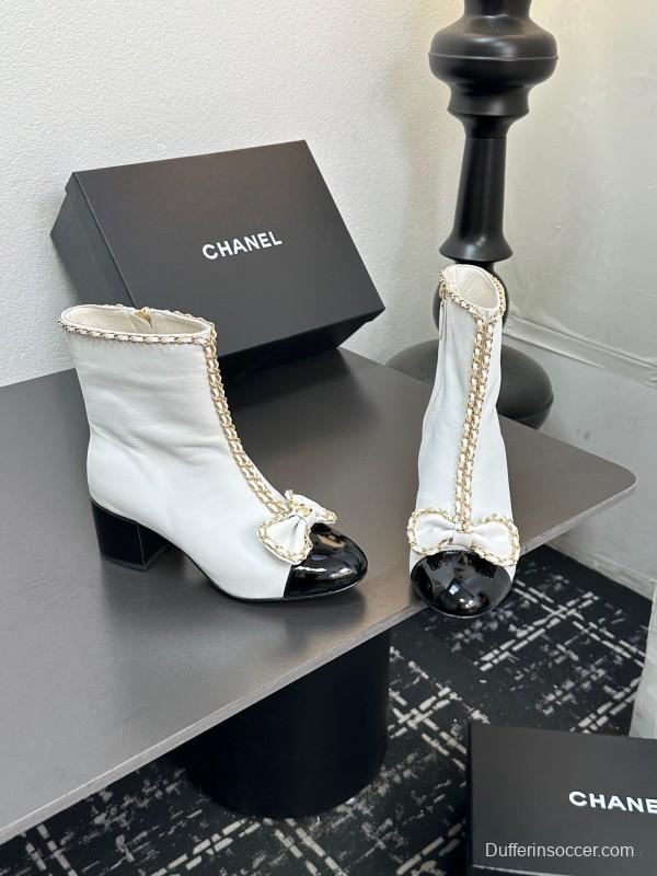Chanel 2025/SS Bow Chain Stiletto Ankle Boots - LY00370