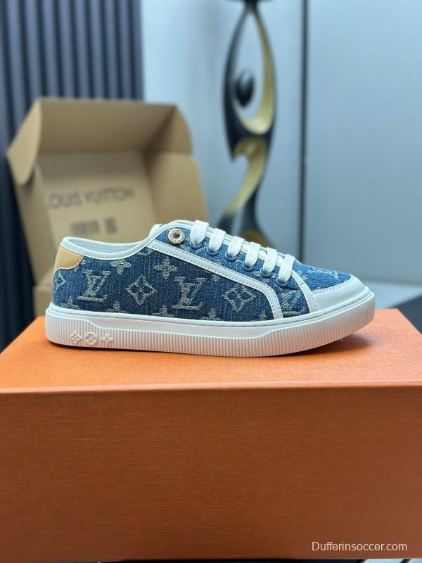 Louis Vuitton Time Out Series Animal Print Casual White Sneakers - AS00260