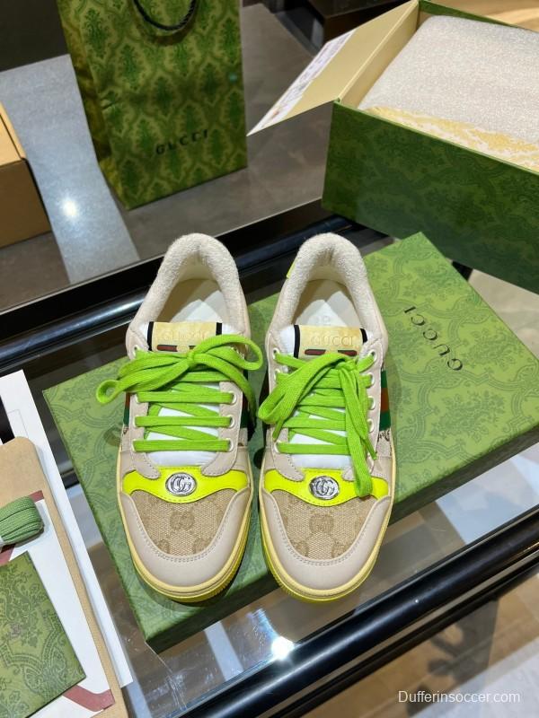 Gucci Distressed Sneakers 2025 SS Retro Design with Metal GG Logo - AS00270