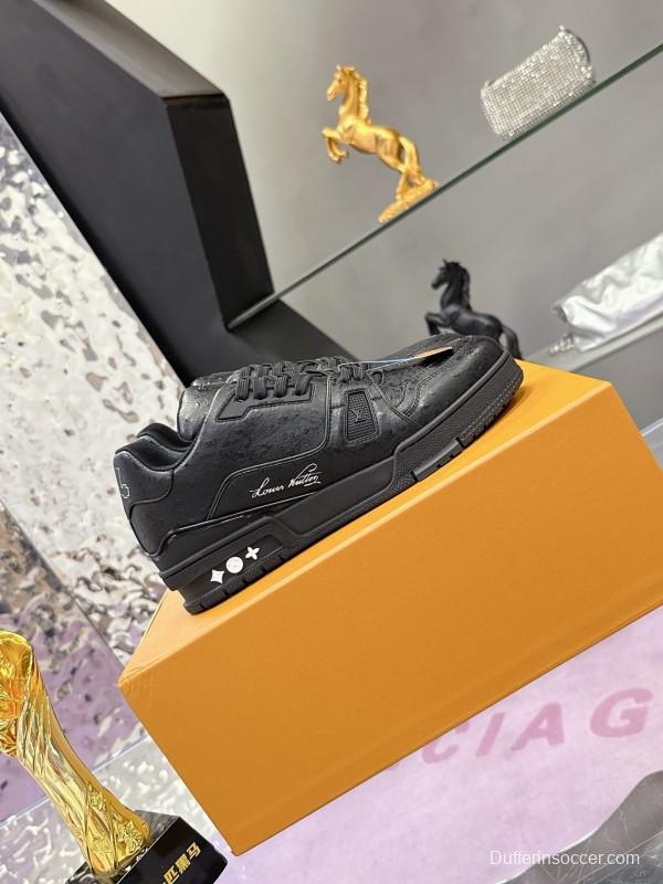 Louis Vuitton LV Trainer Maxi Sneakers Head Calfskin Ostrich Pattern Series - AS00400