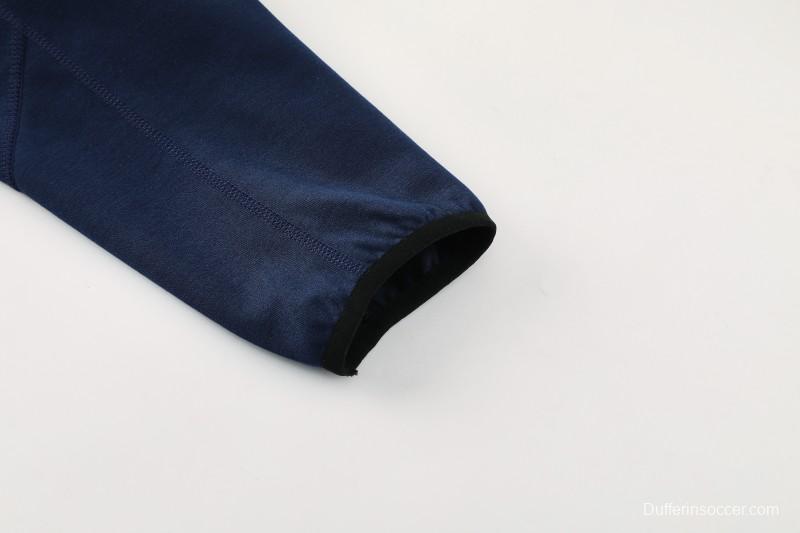 25/26 Barcelona 01 Royal Blue Hoodie Full Zipper Jacket+Long Pants