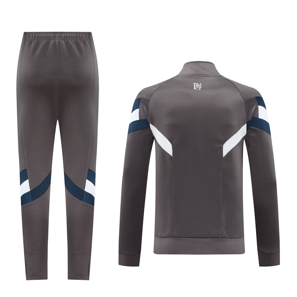 25/26 Real Madrid Light Grey Full Zipper Jacket+Long Pants