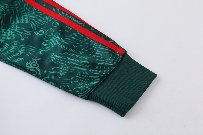 2025 Mexico Green Full Zipper Jacket+Long Pants