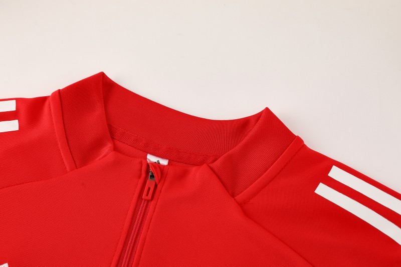 25/26  Adidas Red/White Full zipper Jacket Tracksuit+ long pants