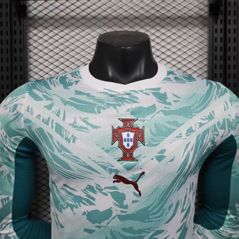 2026 Player Version  Portugal Away White  Long Sleeve Jersey