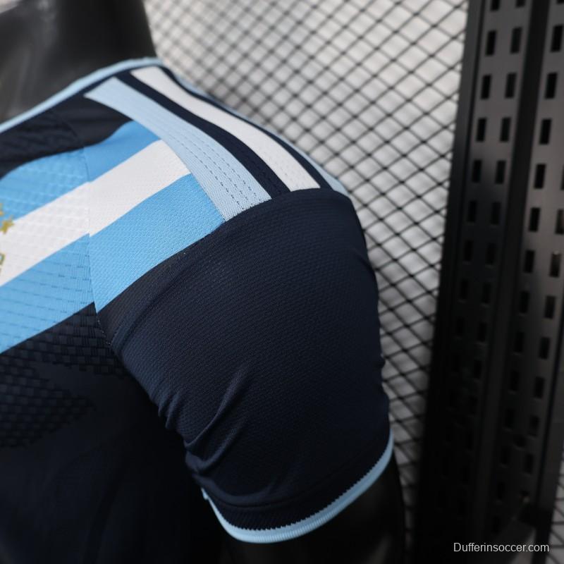 2026 Player Version  Argentina  Away Navy Blue Jersey