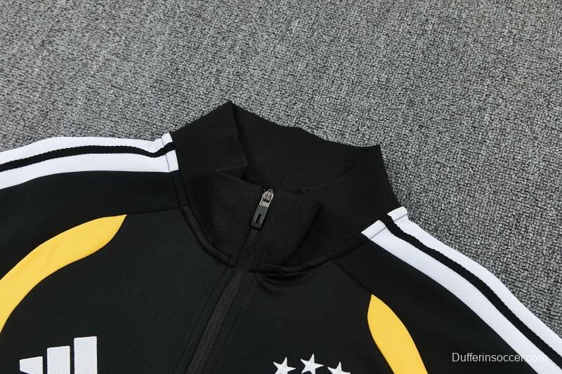 26/27 Germany  Black Full Zipper Jacket Tracksuit + Long Pants