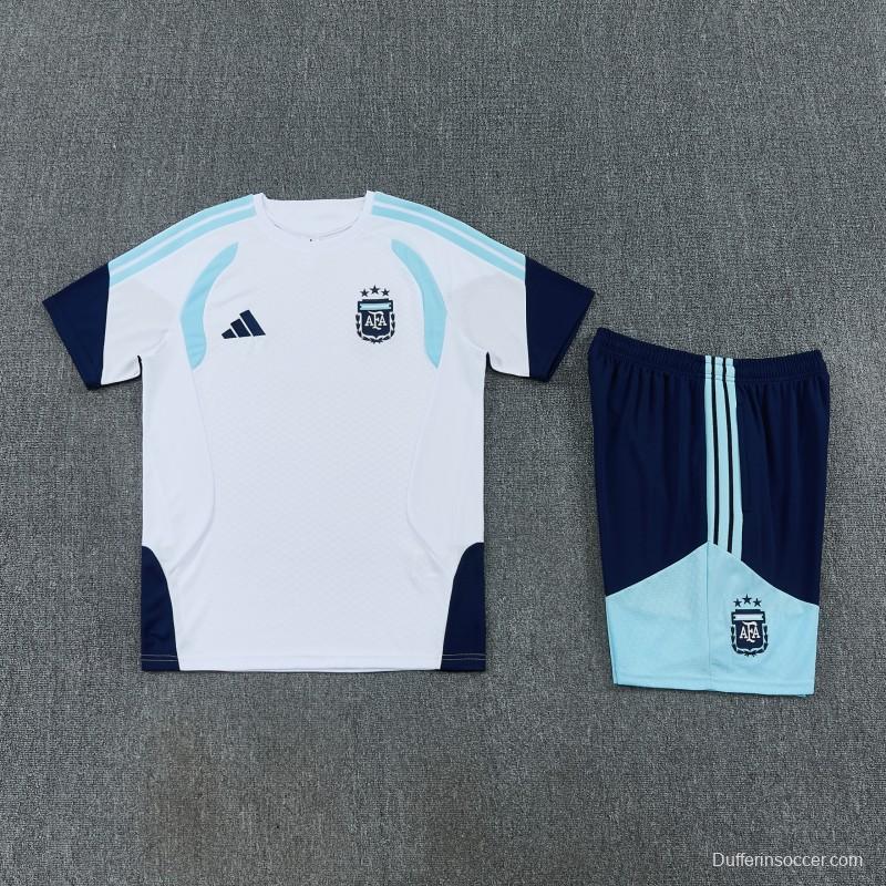 26/27 Argentina White Short Sleeve+Soccer Shorts
