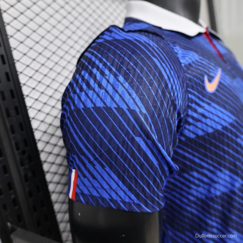 Player Version 2026 France Blue with Diagonal Stripe Pattern Special Edition Jersey