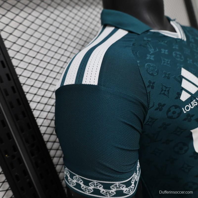 Player Version 2026 Real Madrid × Louis Vuitton Teal LV Monogram Adidas Collab Special Edition Jersey
