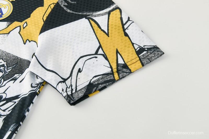 26/27  Real Madrid Black x Marvel  Short Sleeve+Soccer Shorts