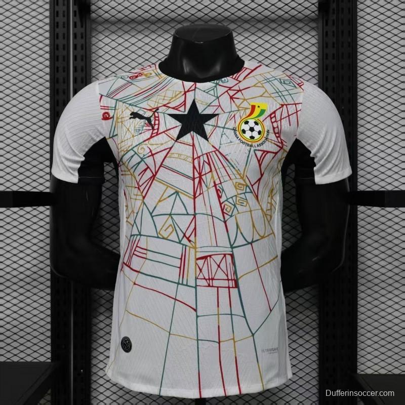 Player Version 2026 Ghana White with Multicolor Pattern Special Edition Jersey